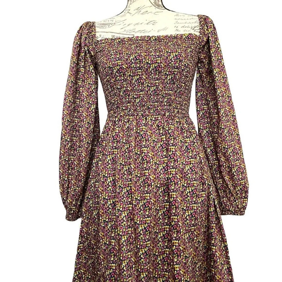 J. Crew Liberty® Fabric Organic Cotton Daydream Midi Dress cottagecore XS NWT - Picture 3 of 9